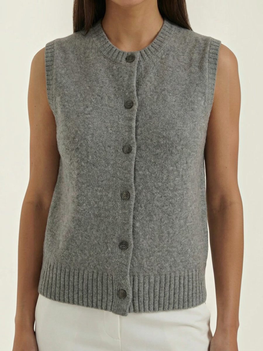 Sylvia Button Front Knit Vest