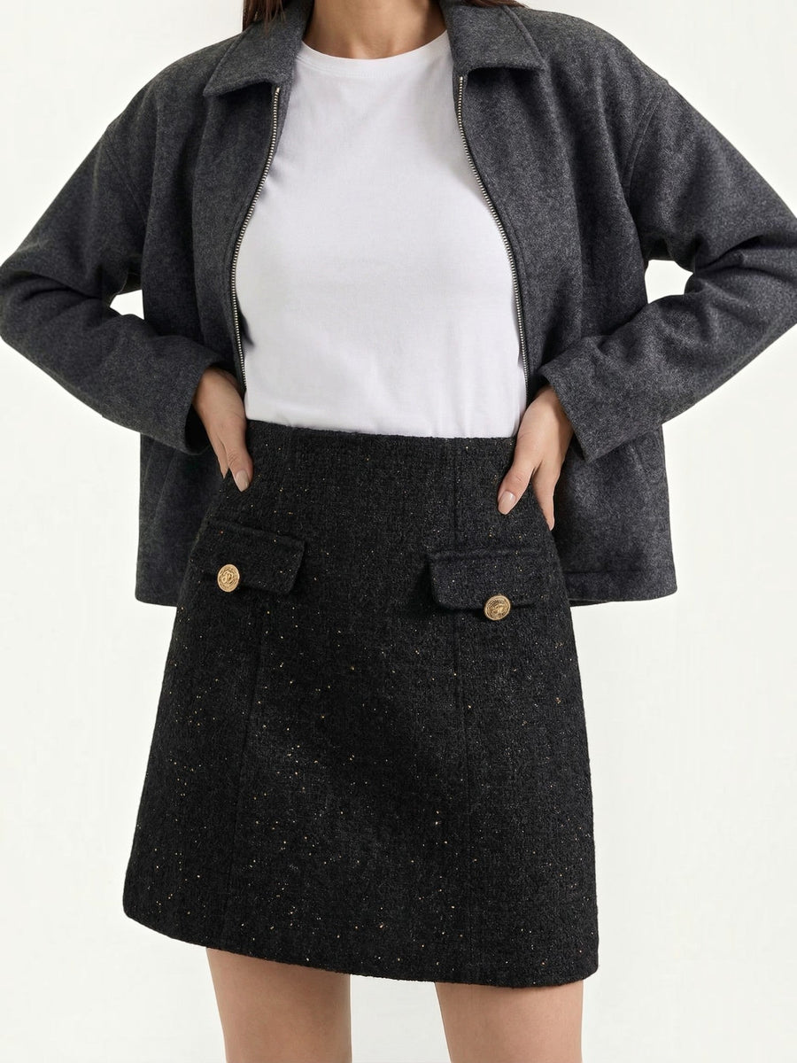 Tasha Glitter Boucle Mini Skirt