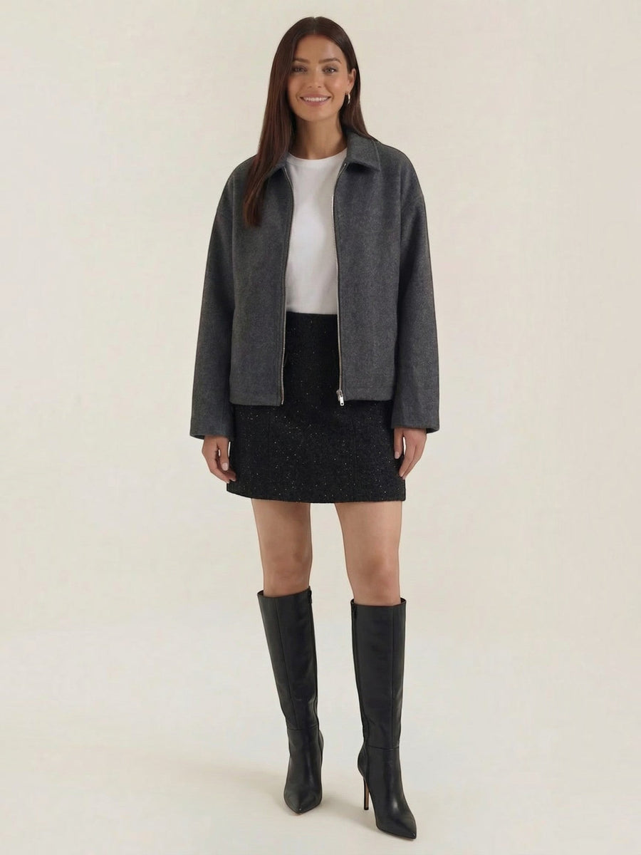 Tasha Glitter Boucle Mini Skirt