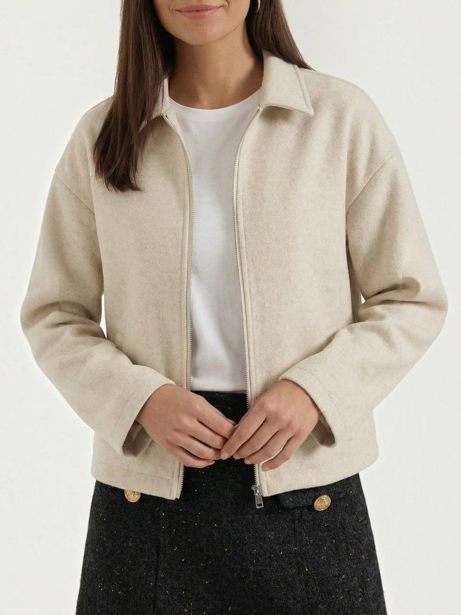 Teresa Zip Front Oversized Short Jacket