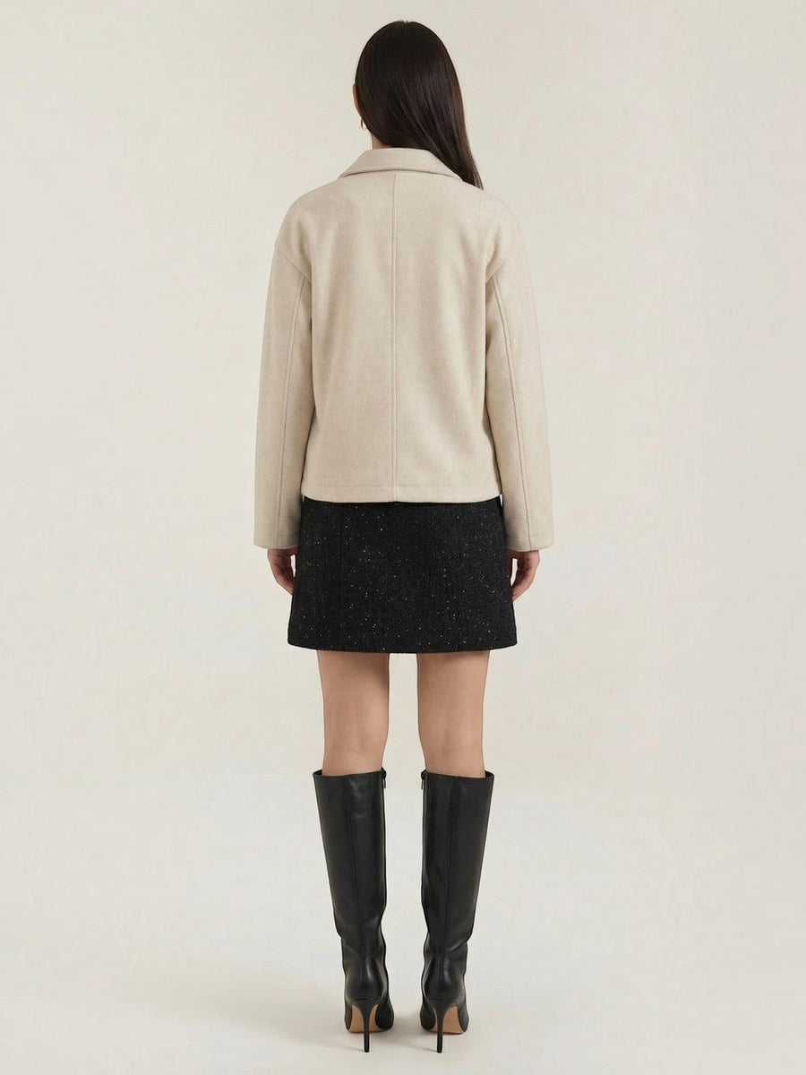 Teresa Zip Front Oversized Short Jacket