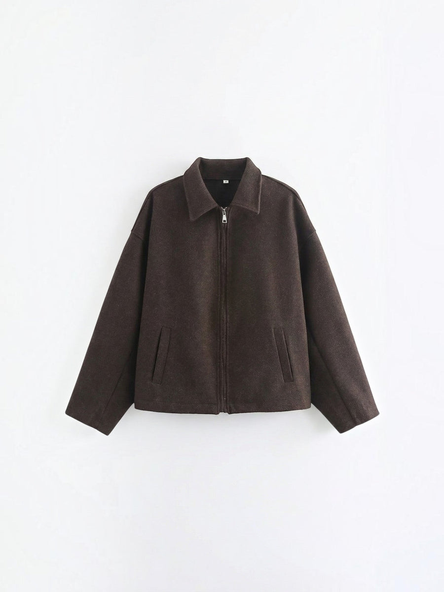 Teresa Zip Front Oversized Short Jacket