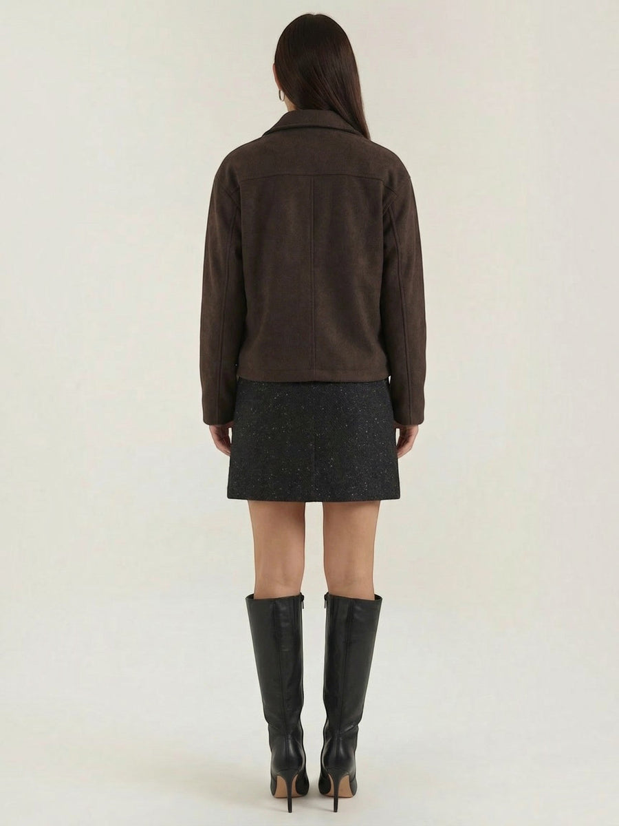 Teresa Zip Front Oversized Short Jacket