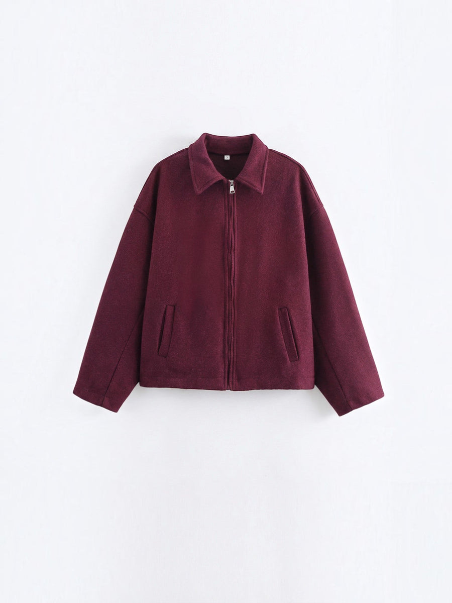 Teresa Zip Front Oversized Short Jacket