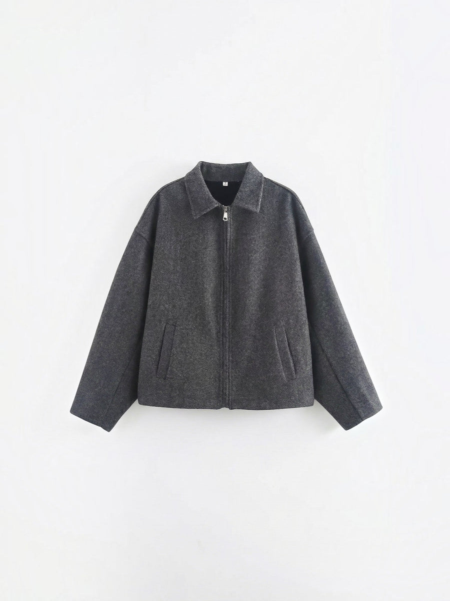Teresa Zip Front Oversized Short Jacket