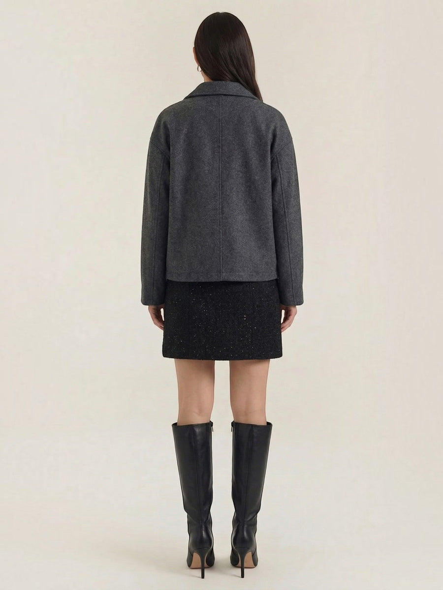 Teresa Zip Front Oversized Short Jacket