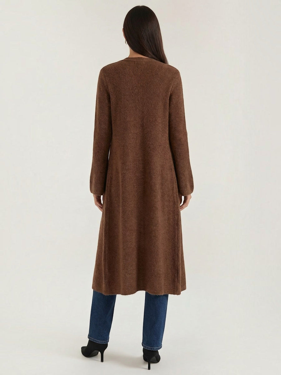 Valerie Ribbed V Neck Maxi Cardigan