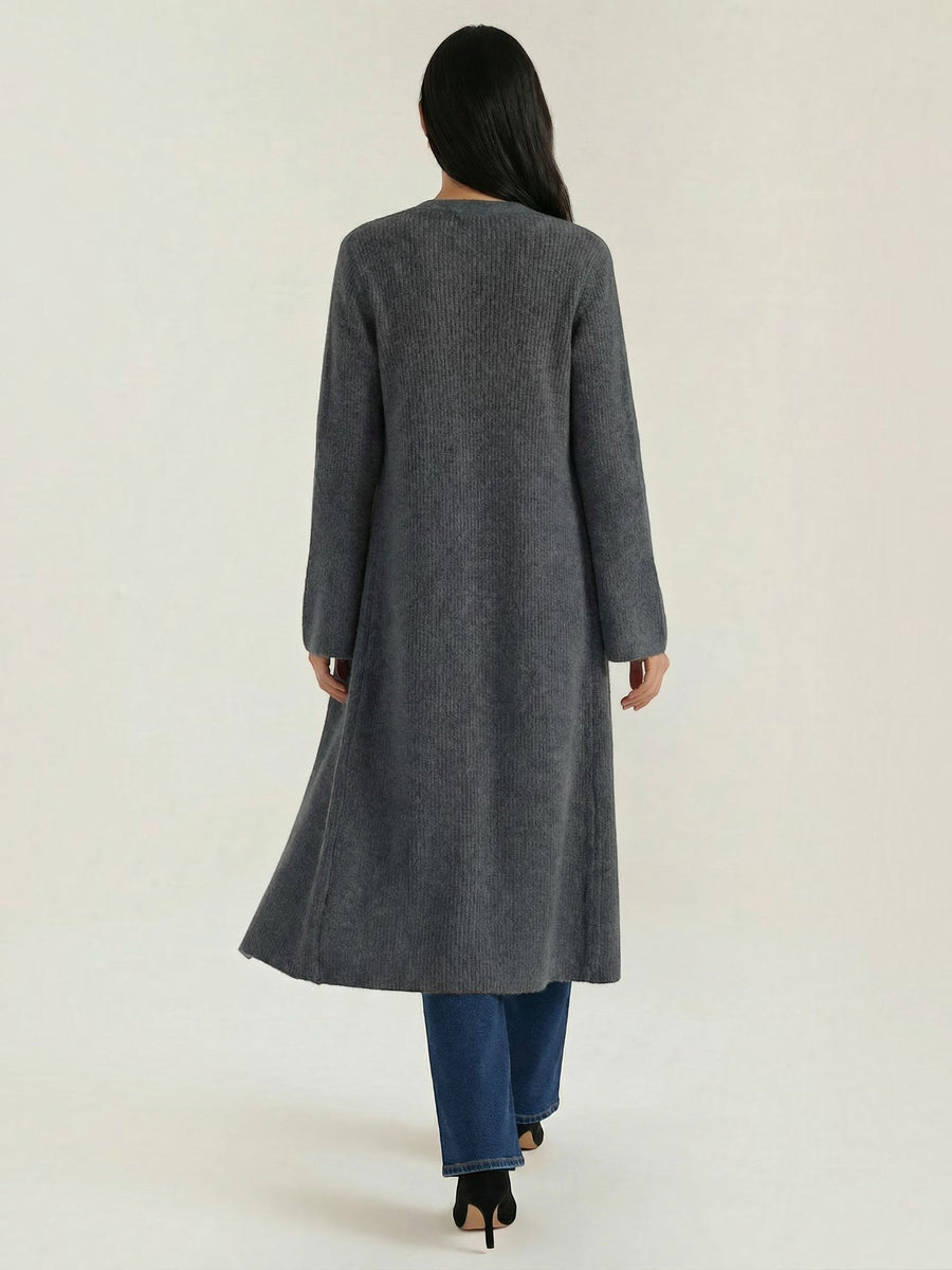 Valerie Ribbed V Neck Maxi Cardigan