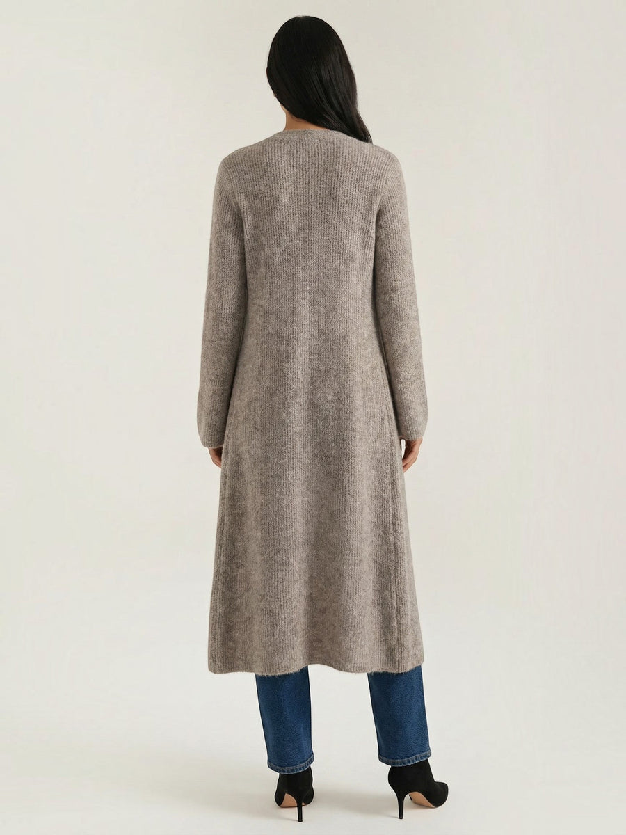 Valerie Ribbed V Neck Maxi Cardigan