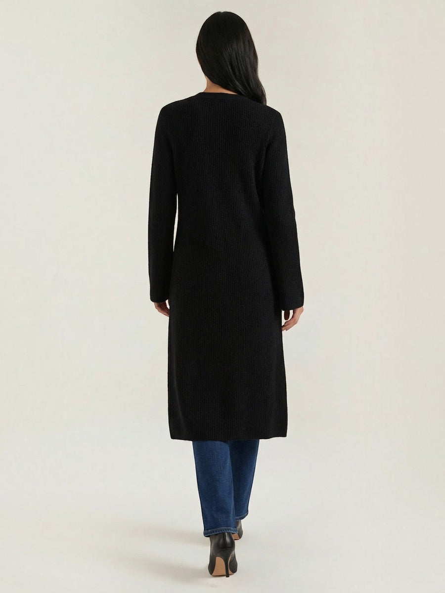Valerie Ribbed V Neck Maxi Cardigan