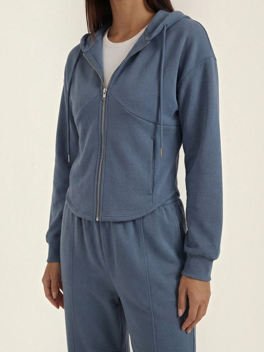 Yolanda Zip Hoodie and Wide Leg Pants Set