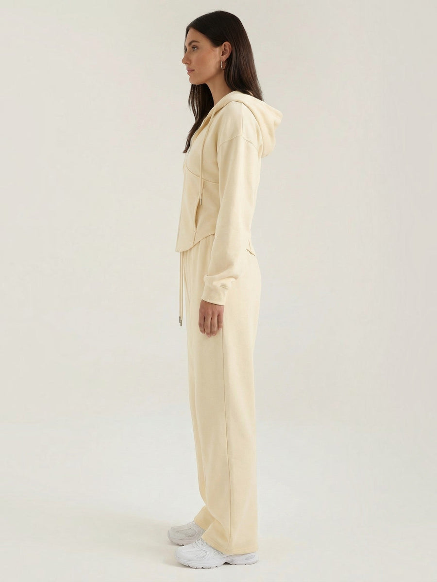 Yolanda Zip Hoodie and Wide Leg Pants Set
