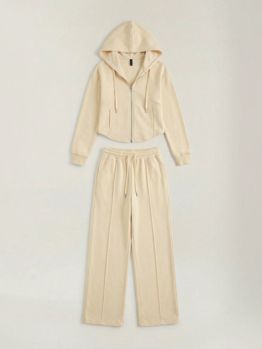 Yolanda Zip Hoodie and Wide Leg Pants Set