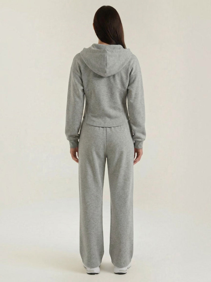 Yolanda Zip Hoodie and Wide Leg Pants Set