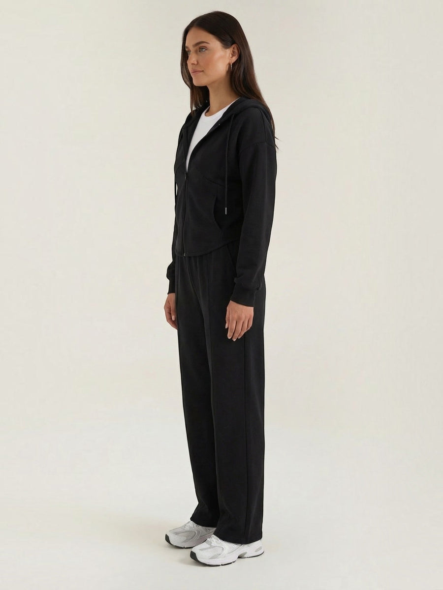 Yolanda Zip Hoodie and Wide Leg Pants Set