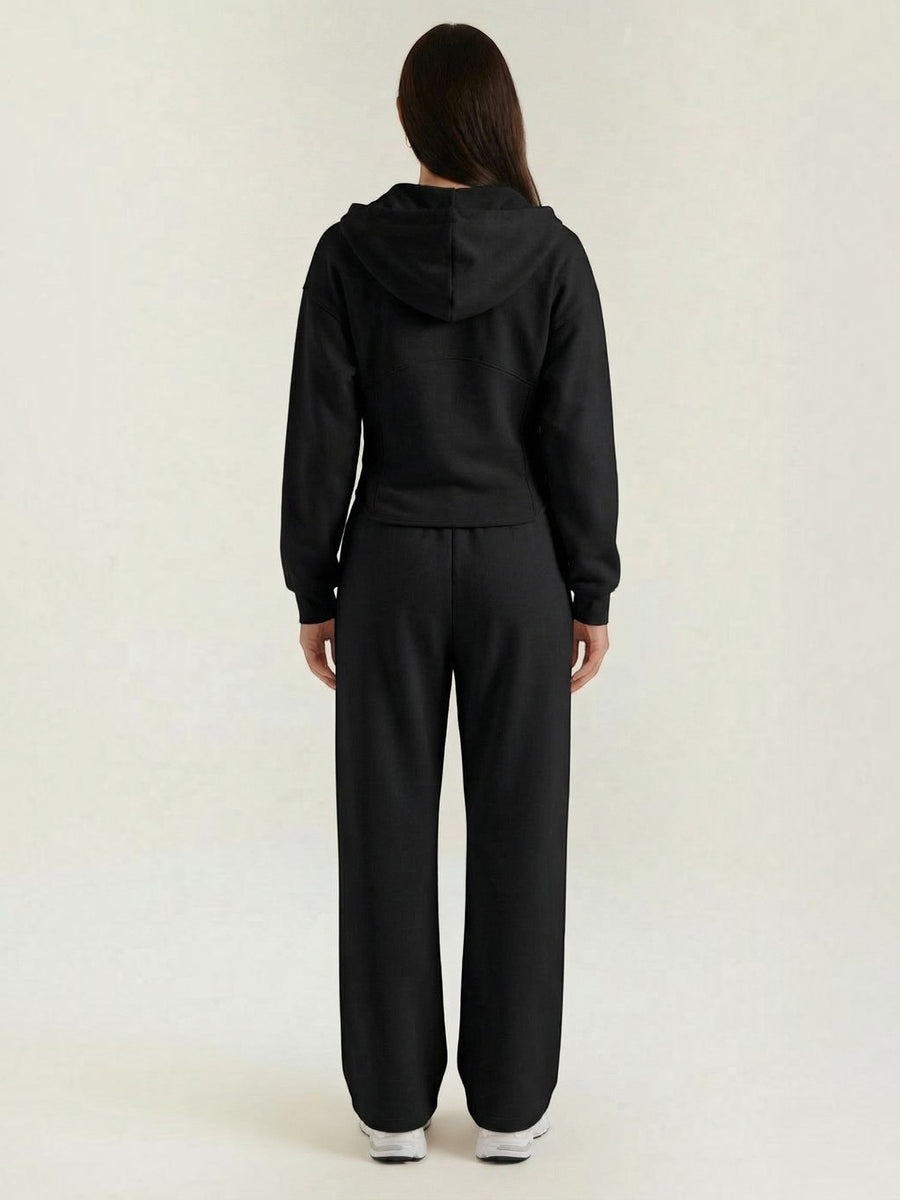 Yolanda Zip Hoodie and Wide Leg Pants Set
