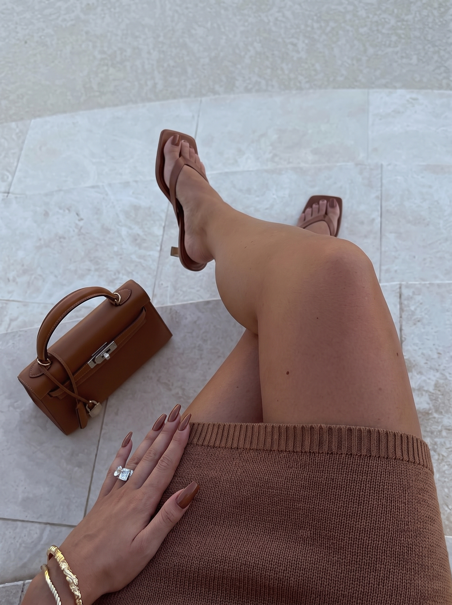 Amanda Square Toe Kitten Heel Sandals