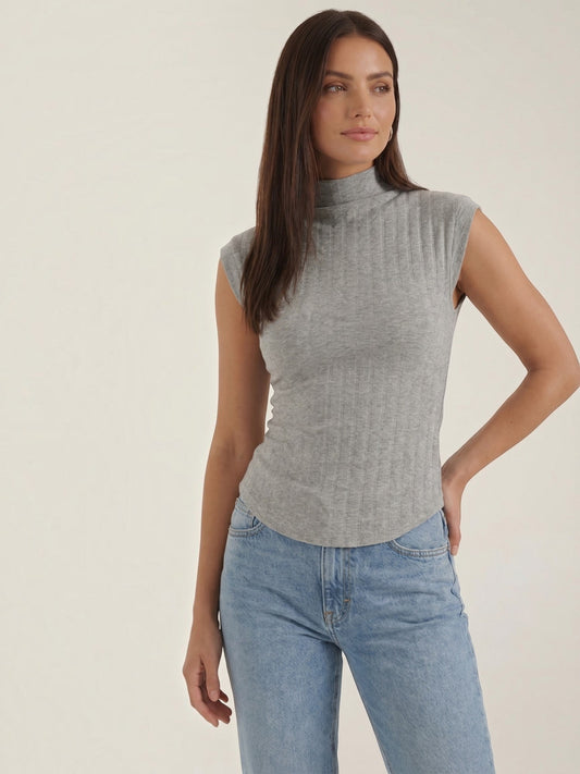 Cassandra Ribbed Turtleneck Top