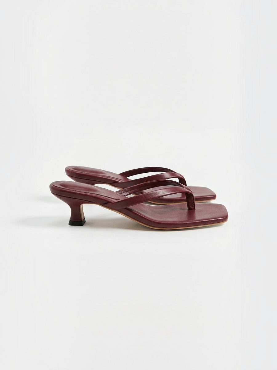 Amanda Square Toe Kitten Heel Sandals