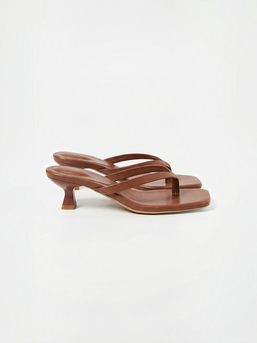 Amanda Square Toe Kitten Heel Sandals