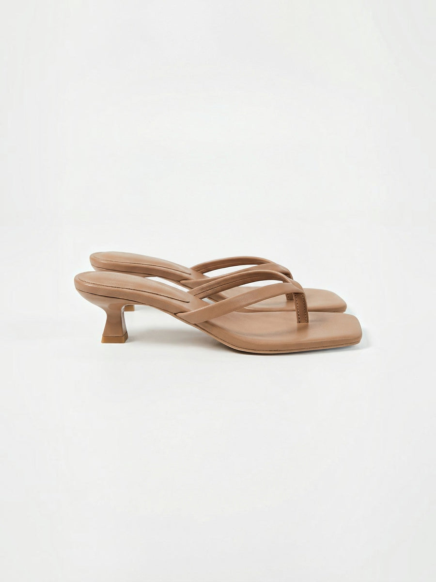 Amanda Square Toe Kitten Heel Sandals