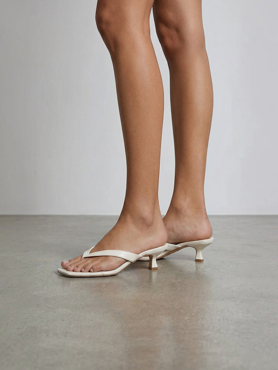 Amanda Square Toe Kitten Heel Sandals
