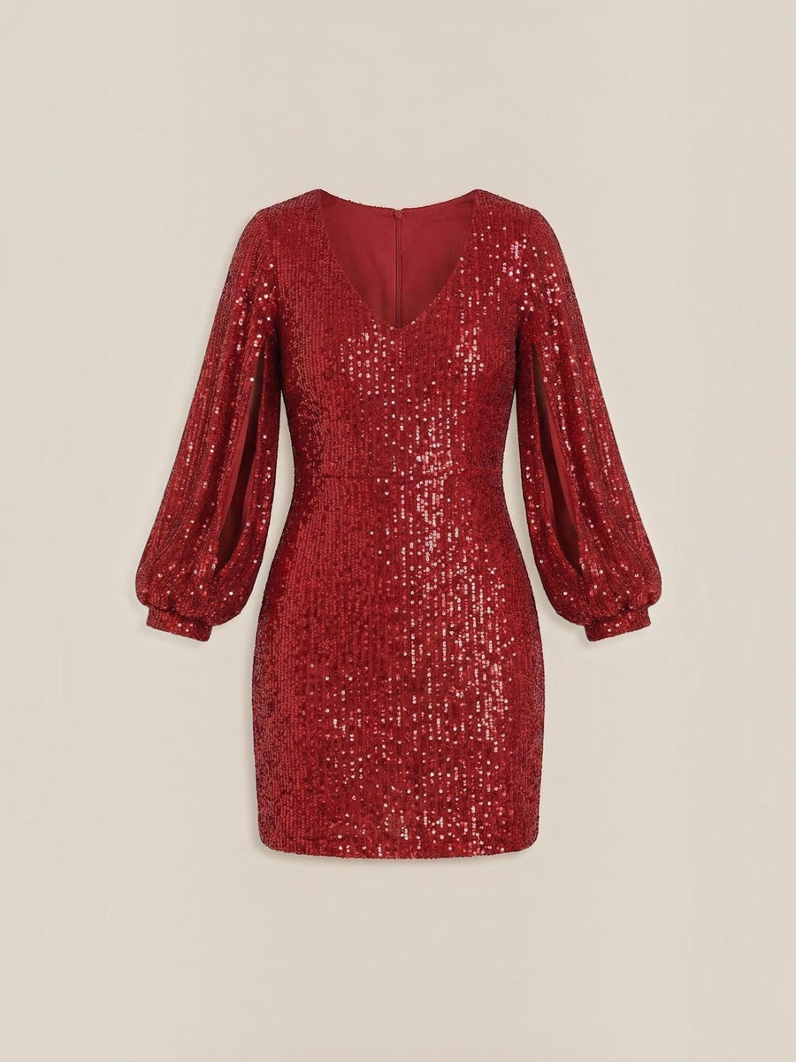 Marlene Sequin Fringe Sleeve Mini Dress