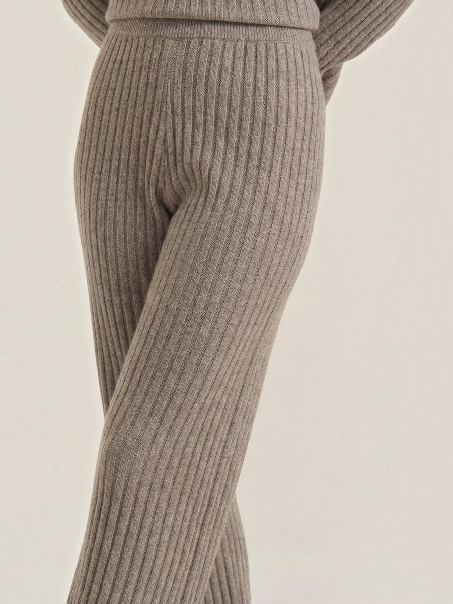 Matilda Ribbed V Neck Sweater and Pants Set
