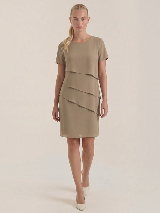 Meghan Diagonal Ruffle Cocktail Mini Dress