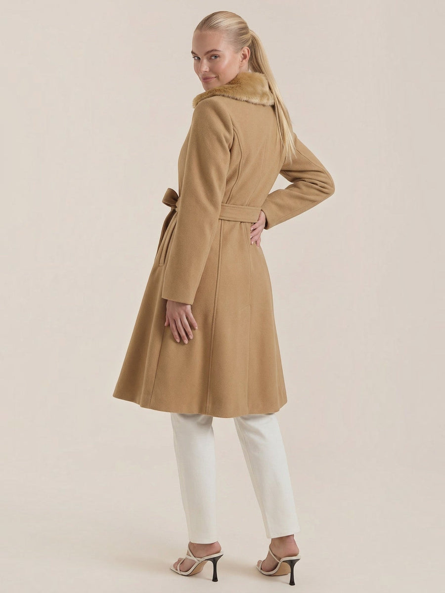 Myrtle Faux Fur Collar Double Breasted Coat