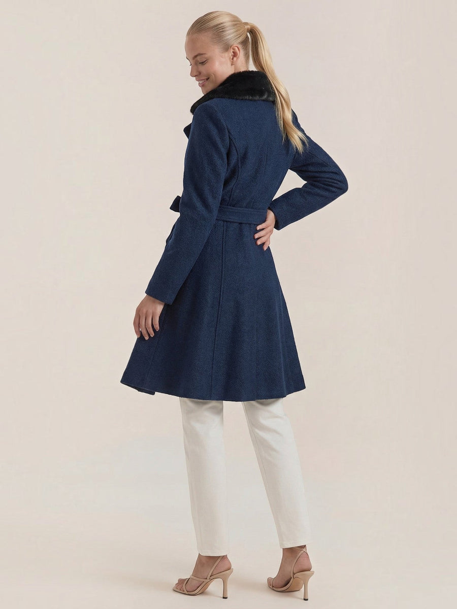 Myrtle Faux Fur Collar Double Breasted Coat