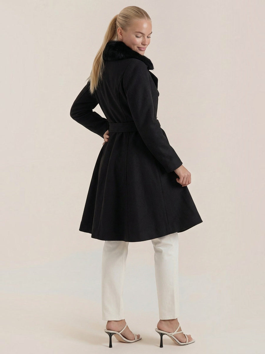 Myrtle Faux Fur Collar Double Breasted Coat