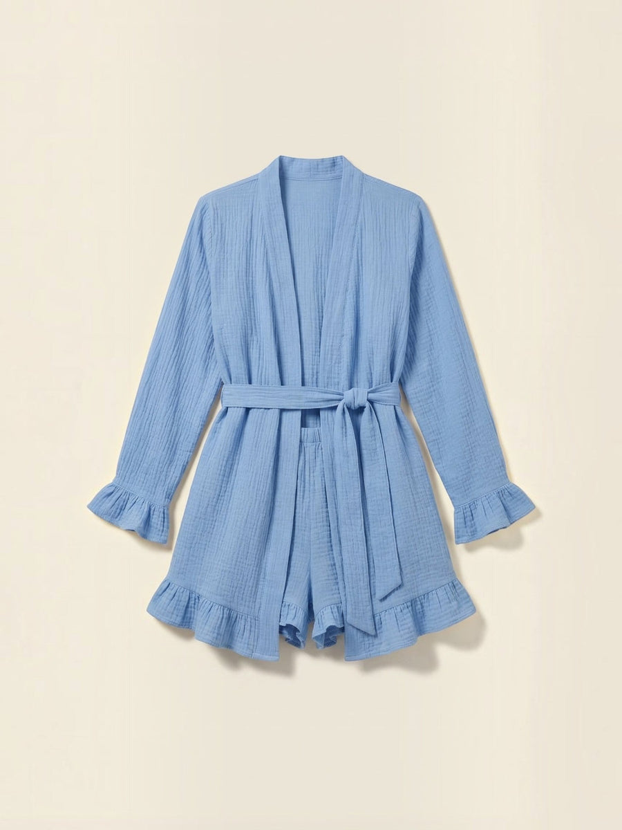 Rebekah Ruffle Wrap Mini Dress with Tie Belt