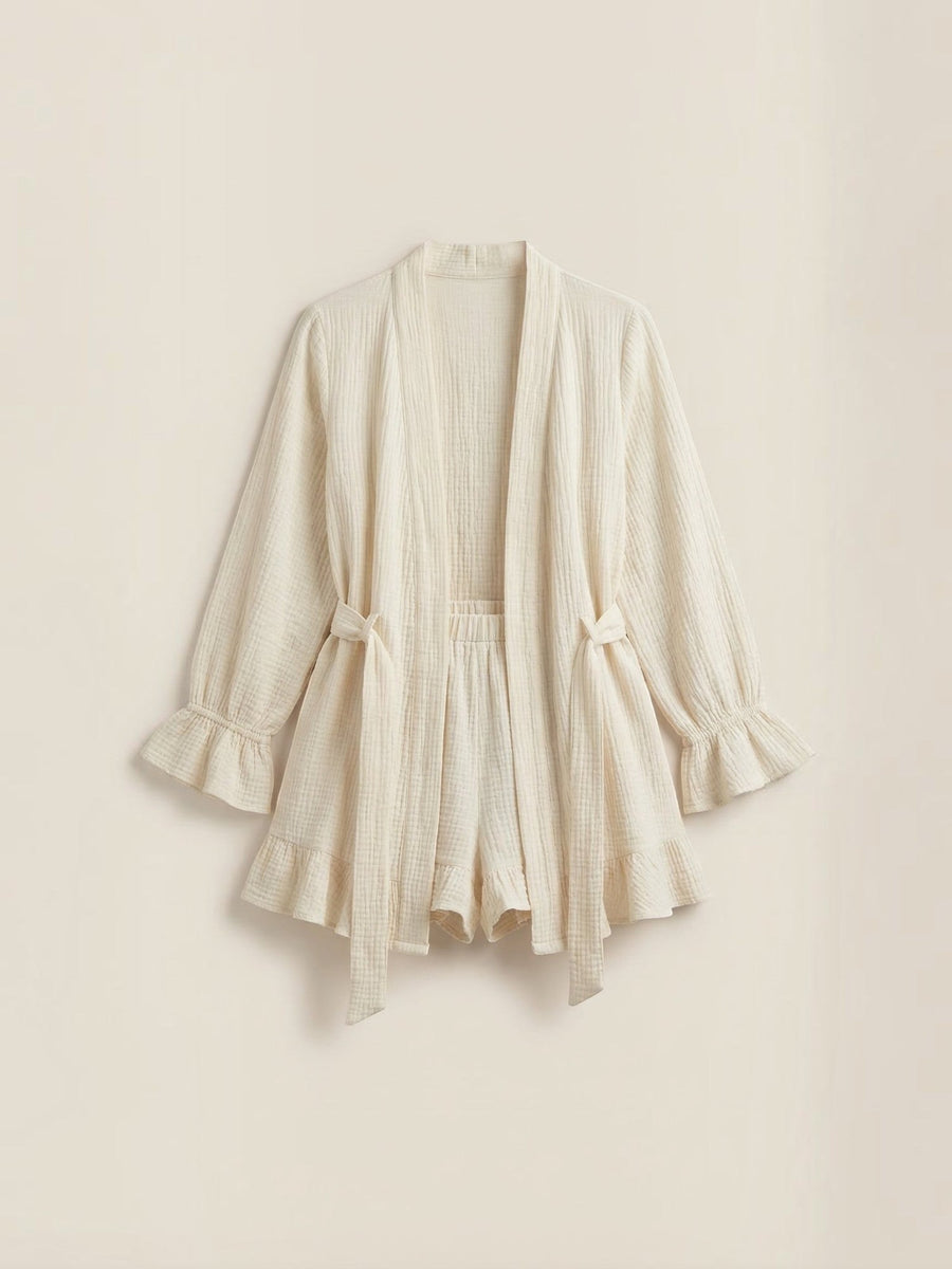 Rebekah Ruffle Wrap Mini Dress with Tie Belt