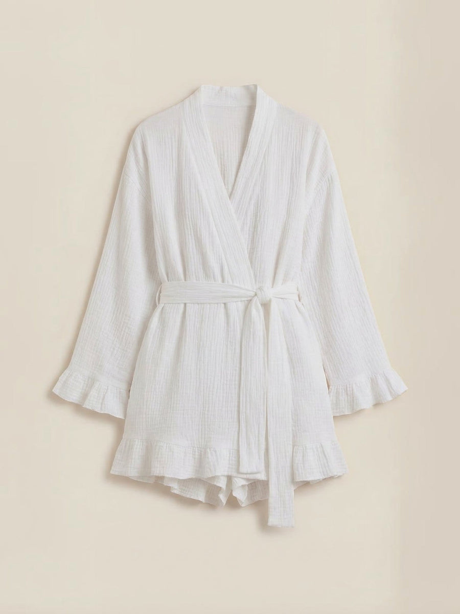 Rebekah Ruffle Wrap Mini Dress with Tie Belt
