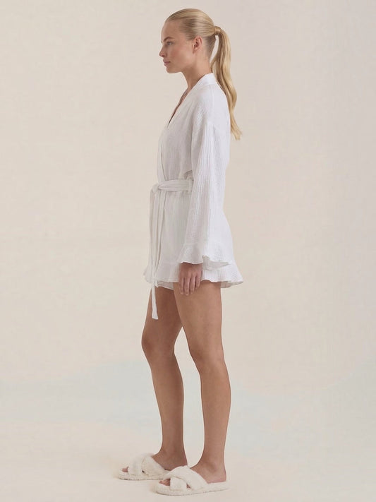 Rebekah Ruffle Wrap Mini Dress with Tie Belt
