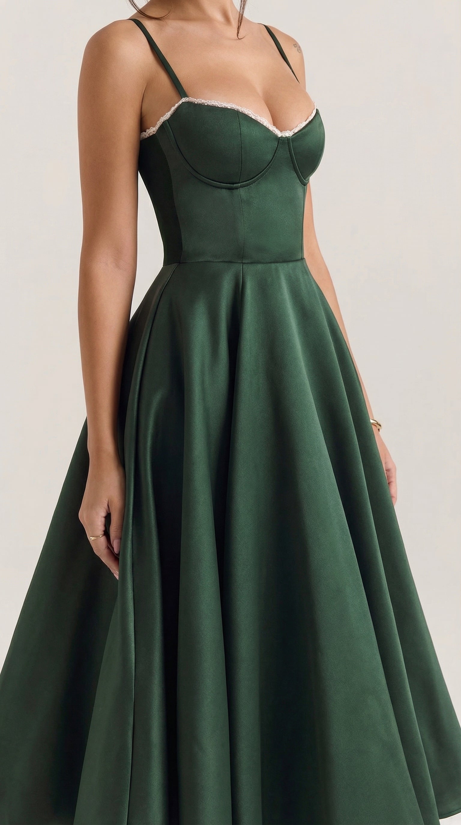 green emerald velvet dress A-Line Sage Green Tulle Midi Dress