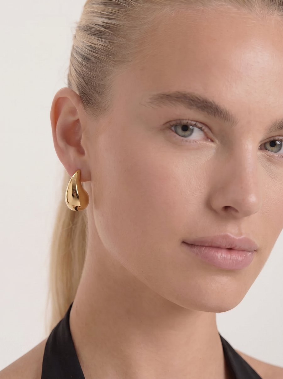 Ivana Polished Copper Drop Earrings