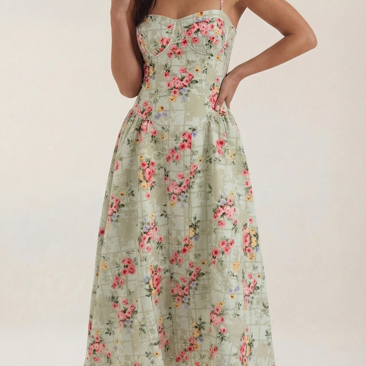 Odette Corset Midi Dress
