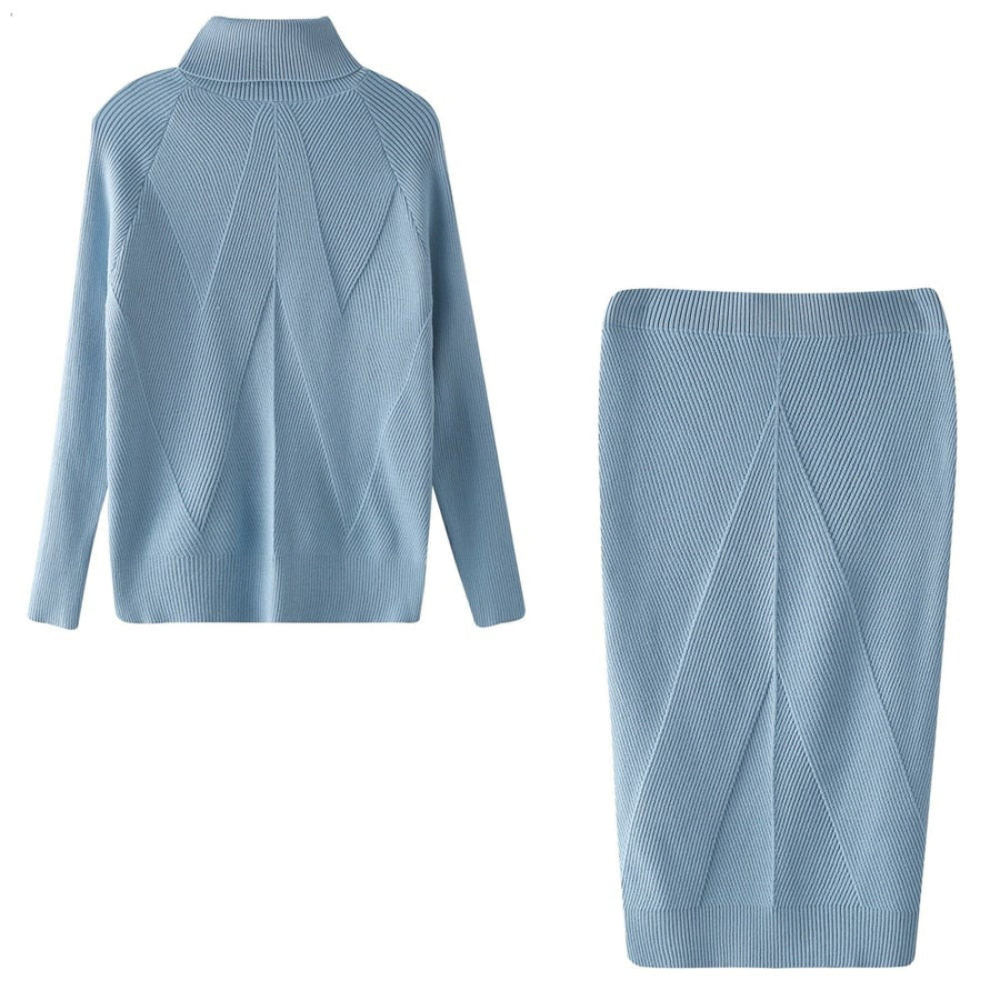 Natalia Ribbed Turtleneck Midi Sweater Dress