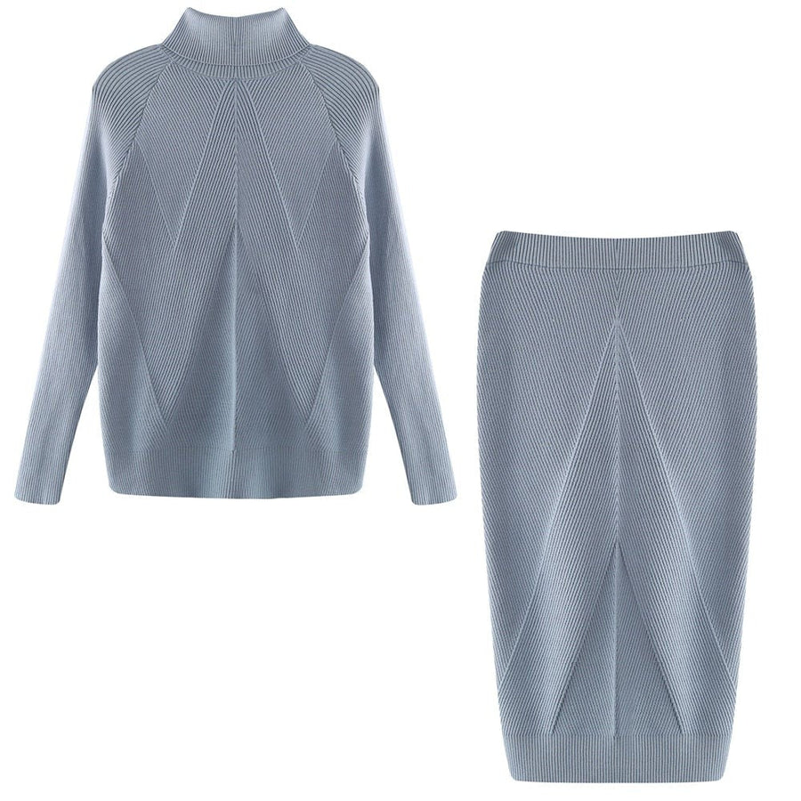Natalia Ribbed Turtleneck Midi Sweater Dress