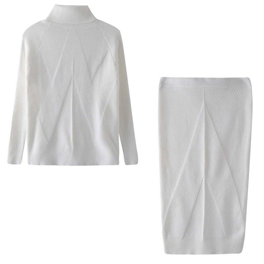 Natalia Ribbed Turtleneck Midi Sweater Dress