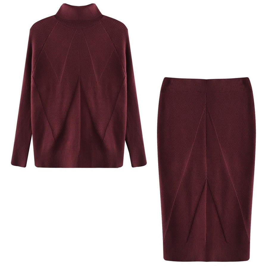 Natalia Ribbed Turtleneck Midi Sweater Dress