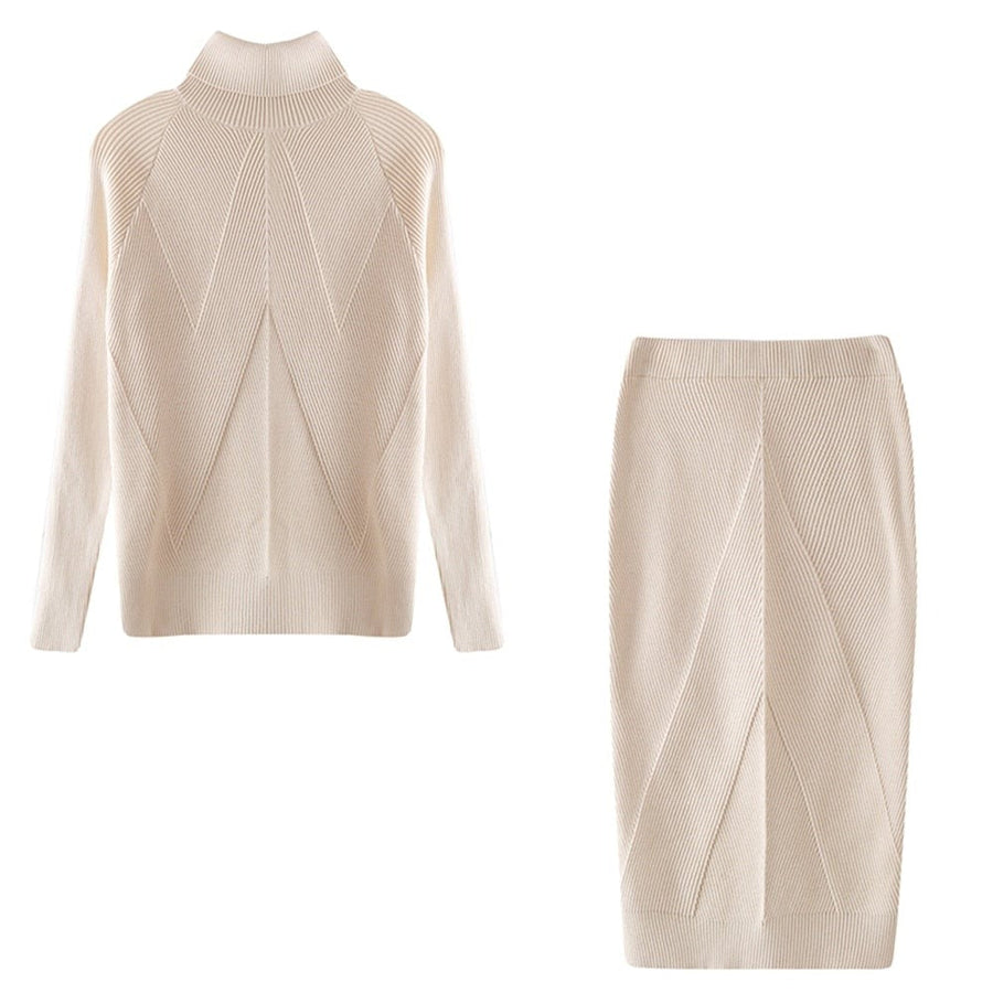 Natalia Ribbed Turtleneck Midi Sweater Dress