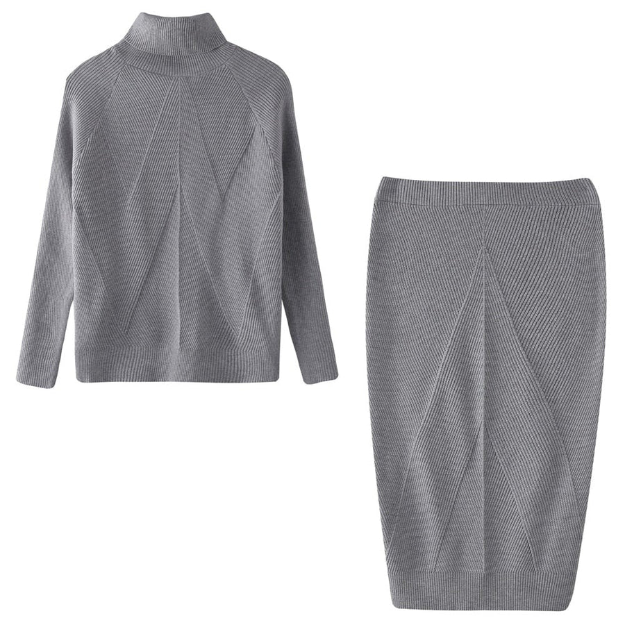 Natalia Ribbed Turtleneck Midi Sweater Dress