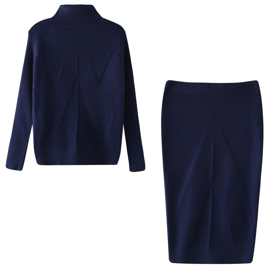 Natalia Ribbed Turtleneck Midi Sweater Dress