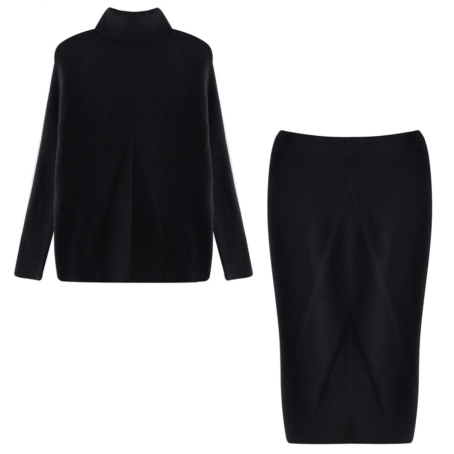 Natalia Ribbed Turtleneck Midi Sweater Dress
