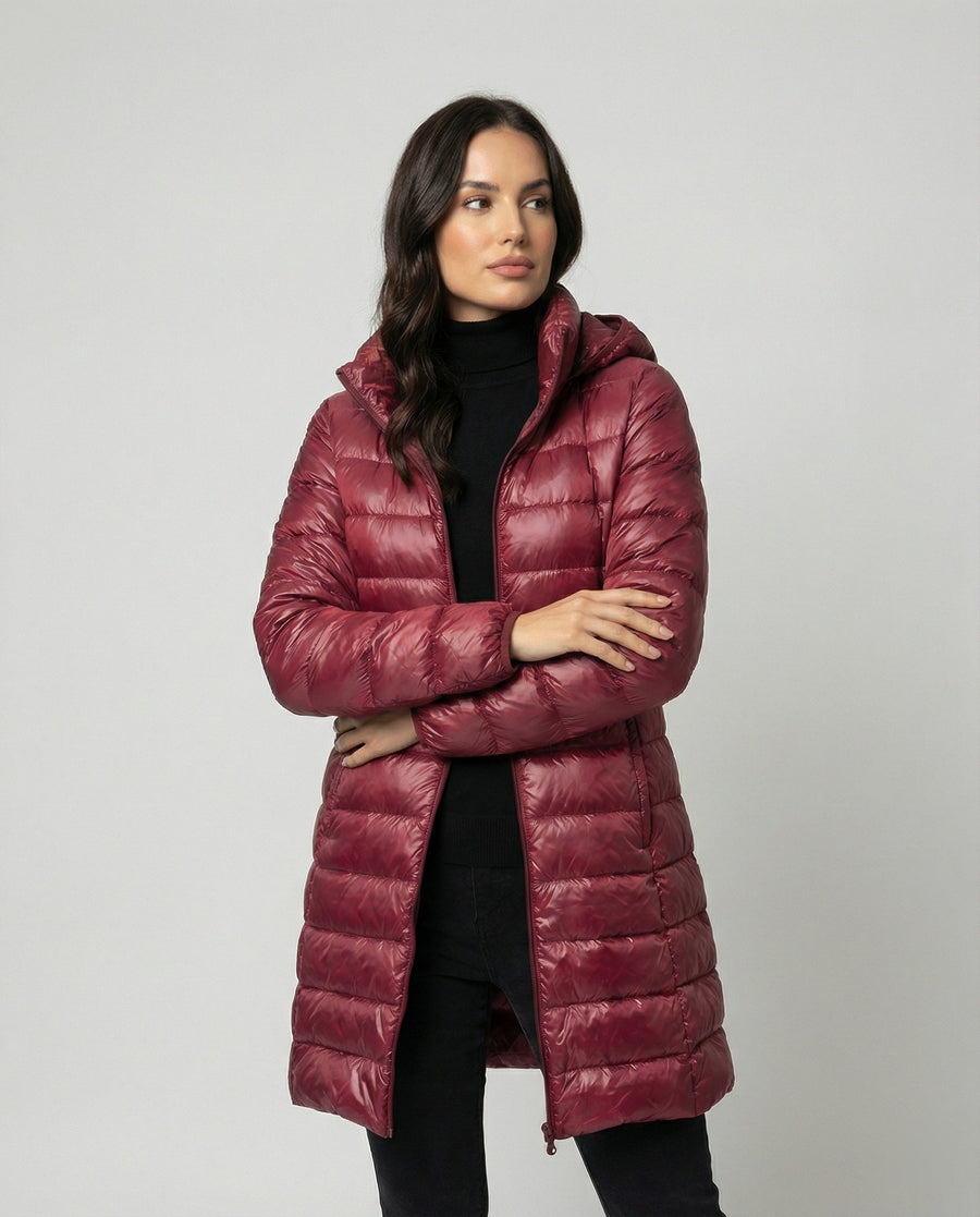 Lia Long Ultralight Hooded Puffer Jacket