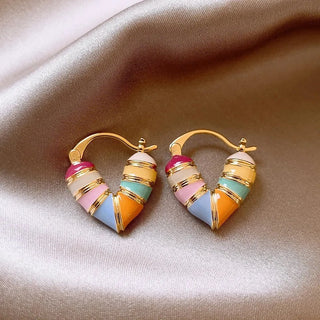 Micara - Rainbow Heart - Earrings