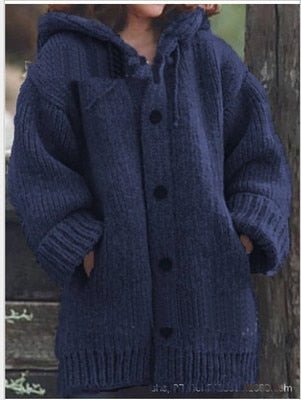 Saskia Long Hooded Button Cardigan